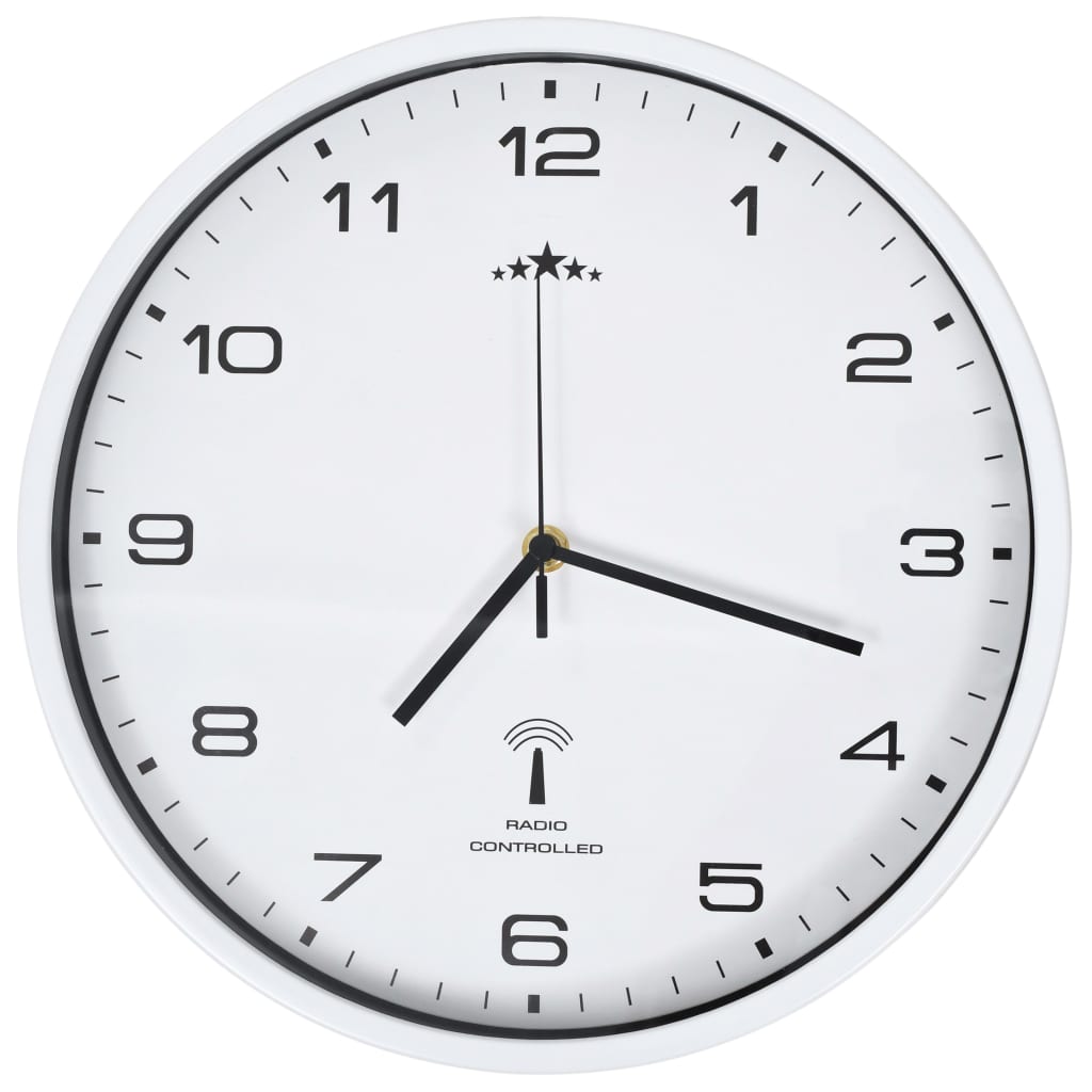 Wandklok Met Quartz Uurwerk Radiogestuurd 31 Cm Wit