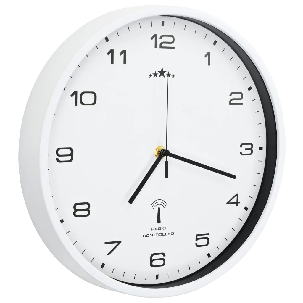 Wandklok Met Quartz Uurwerk Radiogestuurd 31 Cm Wit