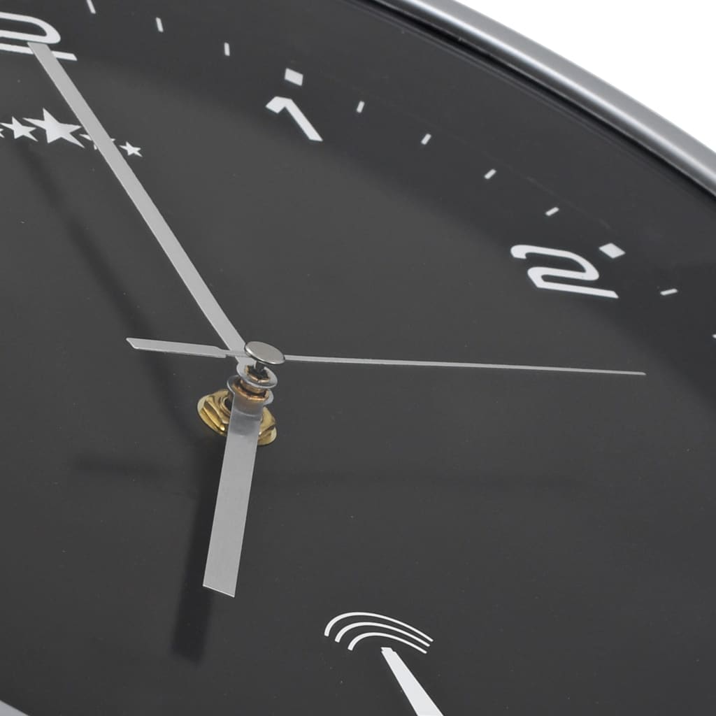 Wandklok Met Quartz Uurwerk Radiogestuurd 31 Cm Zwart