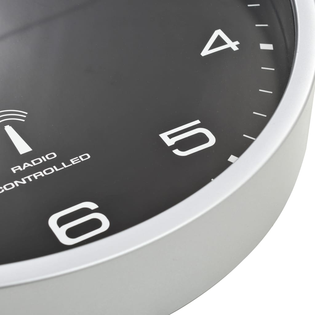 Wandklok Met Quartz Uurwerk Radiogestuurd 31 Cm Zwart