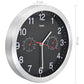 Wandklok Met Quartz-Mechanisme Hygrometer Thermometer 30 Cm Zwart