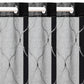 Glasgordijnen Geborduurd 140X175 Cm Zwart 2 St