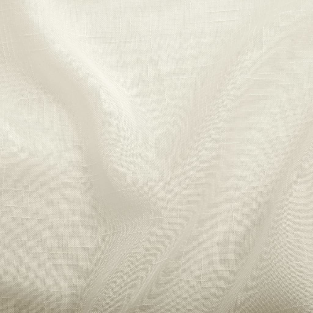 Glasgordijnen Linnen-Look 140X245 Cm Crème 2 St