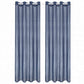 Glasgordijnen Geweven Gestreept 140X175 Cm Blauw 2 St