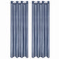 Glasgordijnen Geweven Gestreept 140X245 Cm Blauw 2 St