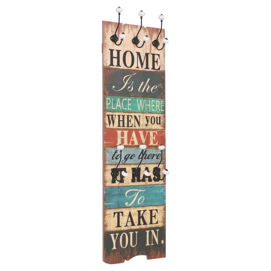 Wandkapstok Met 6 Haken Home Is 120X40 Cm