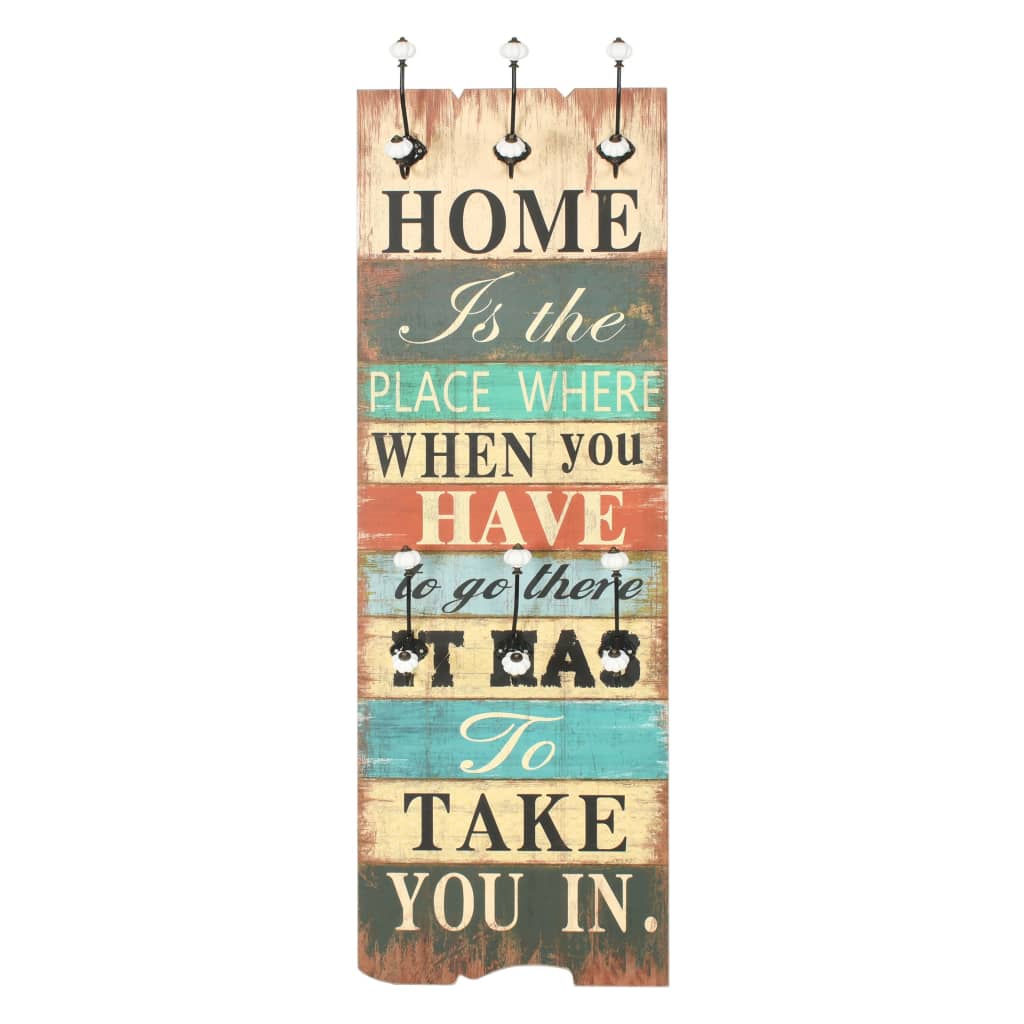 Wandkapstok Met 6 Haken Home Is 120X40 Cm