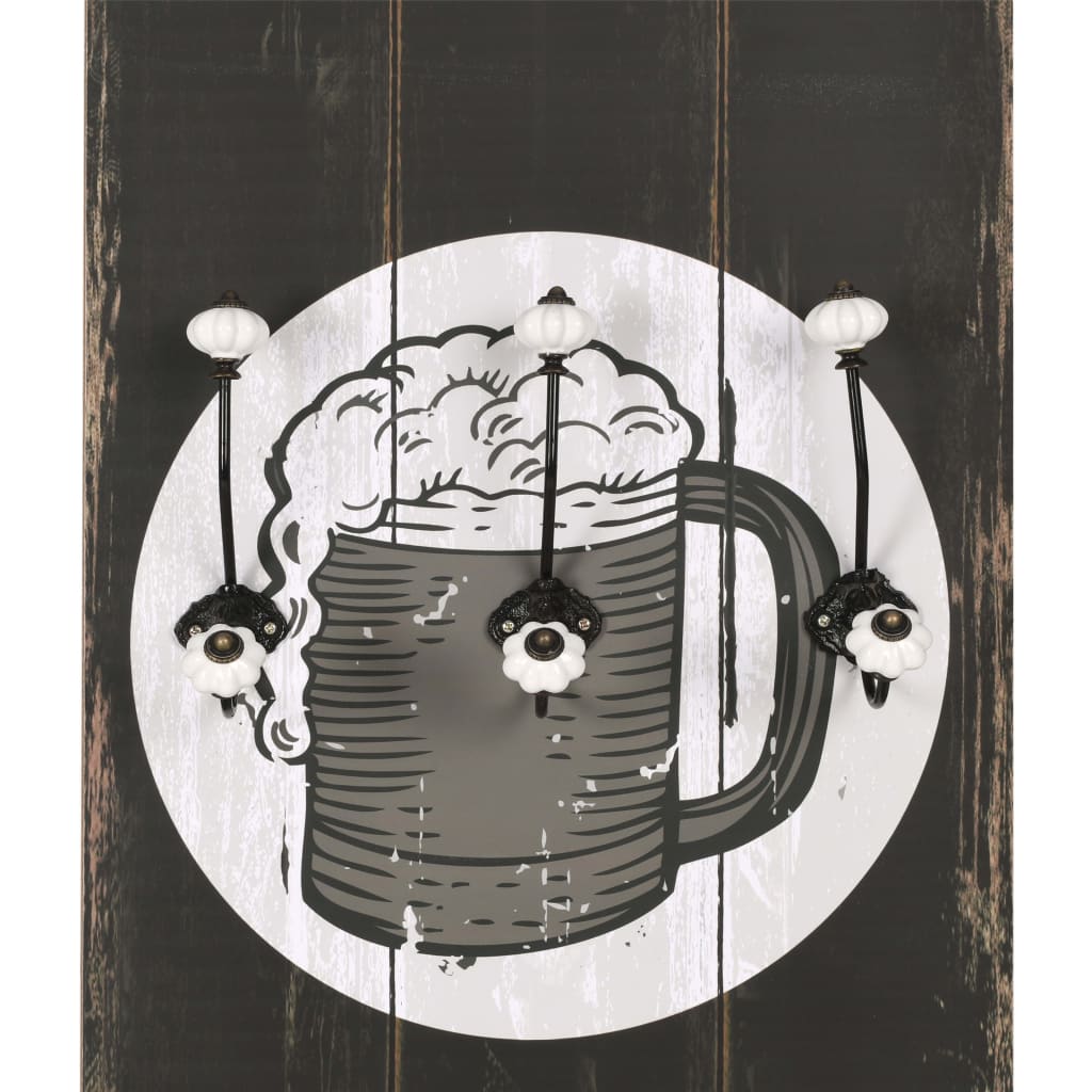 Wandkapstok Met 6 Haken 120X40 Cm