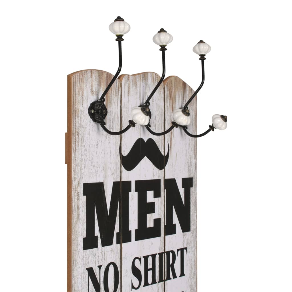 Wandkapstok Met 6 Haken Men Ladies 120X40 Cm