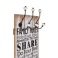 Wandkapstok Met 6 Haken Family Rules 120X40 Cm