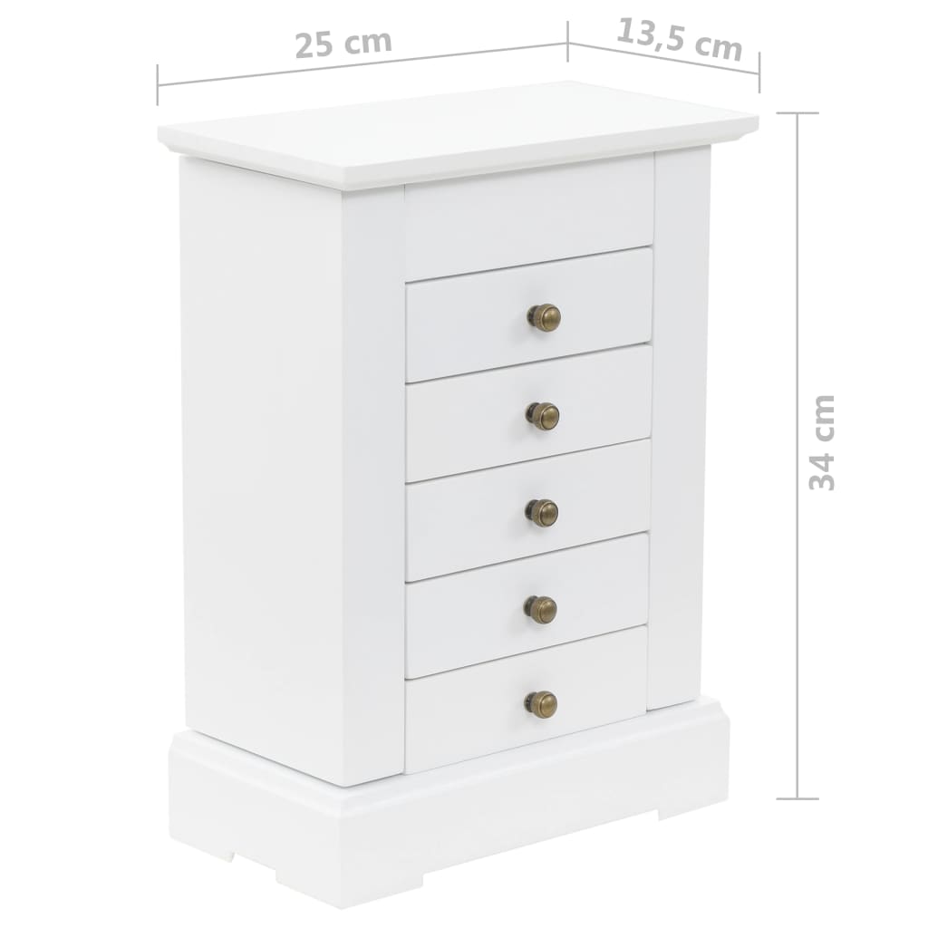 Sieradenkastje Met Spiegel 25X13,5X34 Cm Mdf
