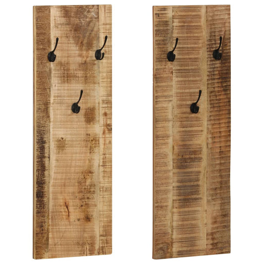 Wandkapstokken 2 St 36X110X3 Cm Massief Mangohout