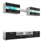 Tv-Wandmeubelset Met Led-Verlichting Hoogglans Zwart 5-Delig
