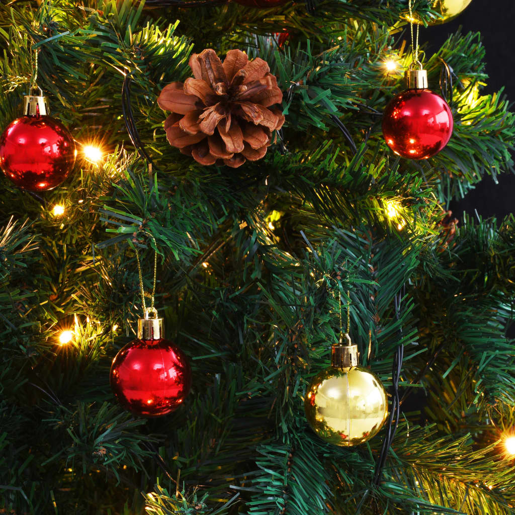 Kunstkerstboom Versierd Met Kerstballen En Led's 150 Cm Groen