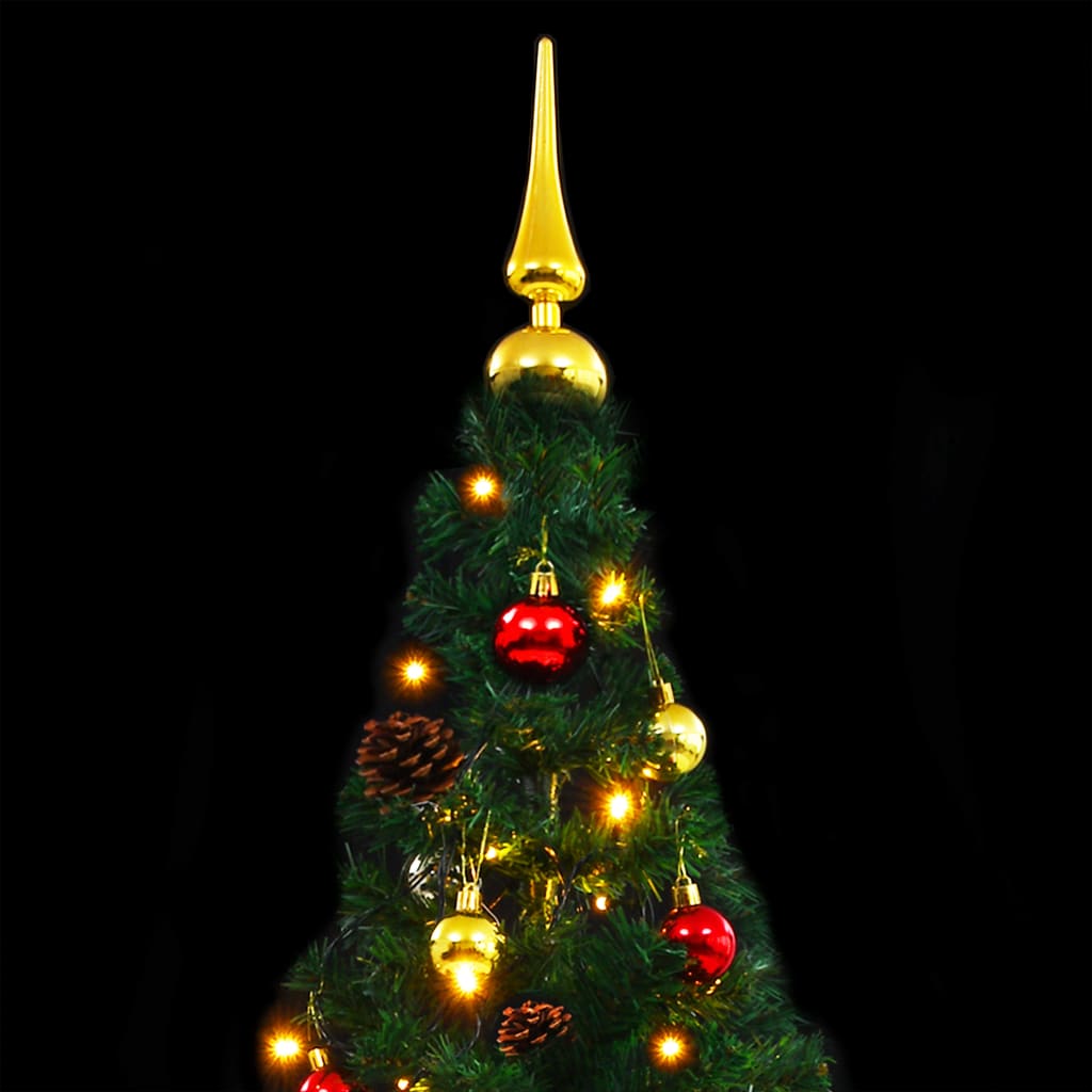 Kunstkerstboom Versierd Met Kerstballen En Led's 210 Cm Groen