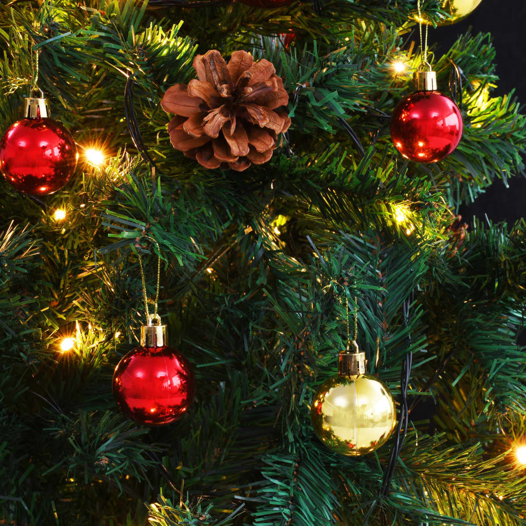 Kunstkerstboom Versierd Met Kerstballen En Led's 210 Cm Groen