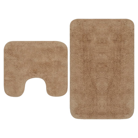 Badmattenset Stof Beige 2-Delig