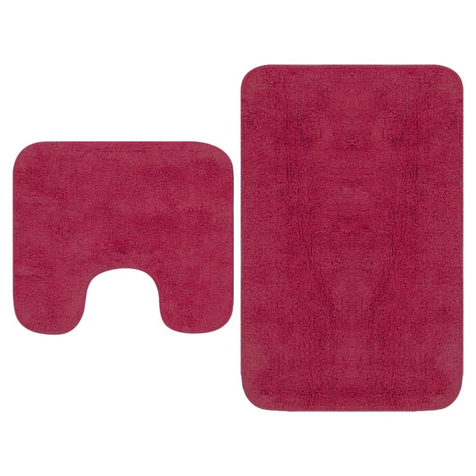 Badmattenset Stof Fuchsia 2-Delig