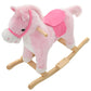 Hobbeldier Paard 65X32X58 Cm Pluche Roze