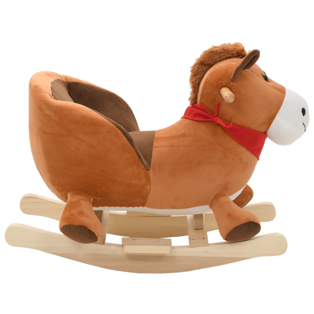 Hobbeldier Paard Met Rugleuning 60X32X50 Cm Pluche Bruin