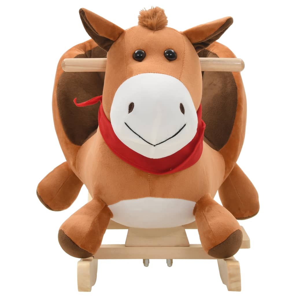 Hobbeldier Paard Met Rugleuning 60X32X50 Cm Pluche Bruin