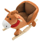 Hobbeldier Paard Met Rugleuning 60X32X50 Cm Pluche Bruin