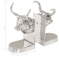 Boekensteunen Met Koeienkop 2 St 17X16X29 Cm Aluminium Zilver