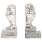 Boekensteunen Met Uil 2 St 13X14,5X19 Cm Aluminium Zilver