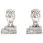 Boekensteunen Met Uil 2 St 13X14,5X19 Cm Aluminium Zilver