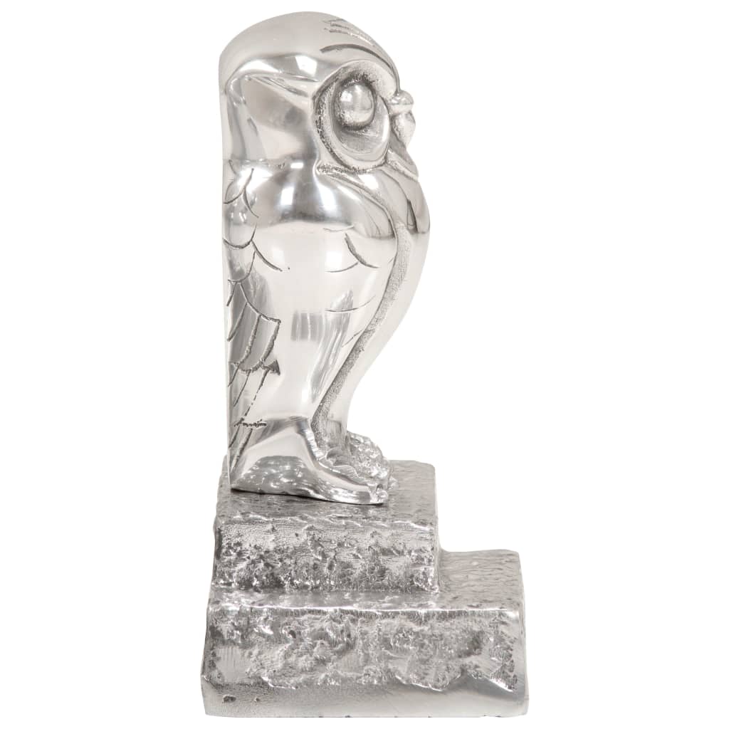 Boekensteunen Met Uil 2 St 13X14,5X19 Cm Aluminium Zilver