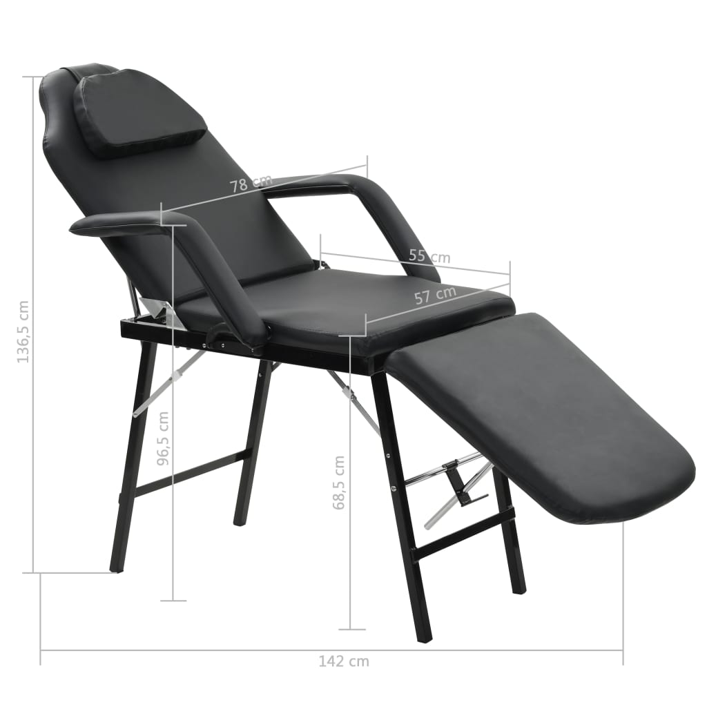 Gezichtsbehandelingsstoel 185X78X76 Cm Kunstleer Zwart
