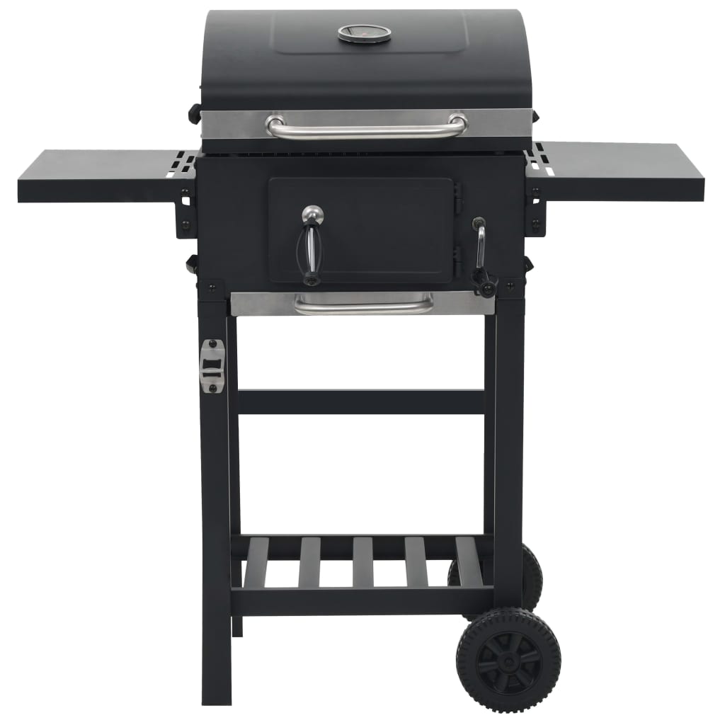 Houtskoolbarbecue Met Onderplank Zwart