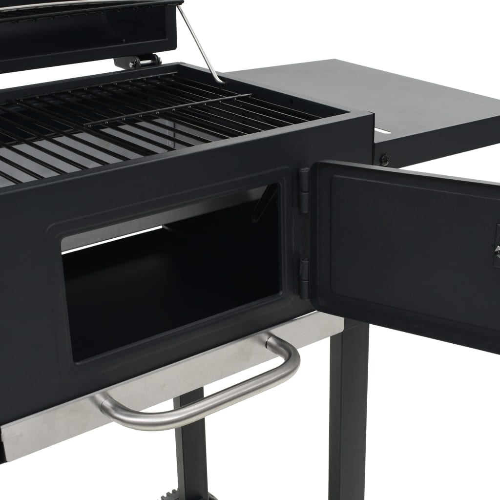 Houtskoolbarbecue Met Onderplank Zwart