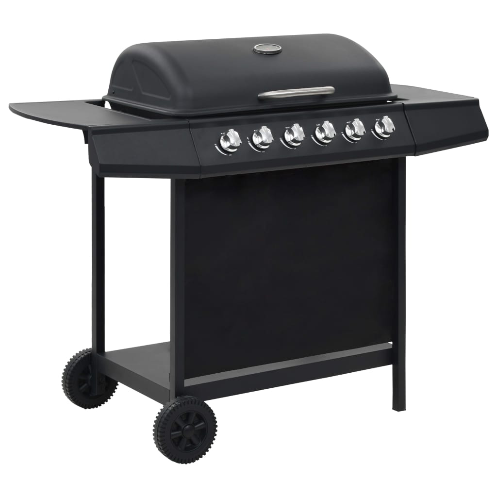 Gasbarbecue Met 6 Kookzones Staal Zwart