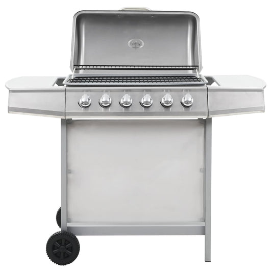 Gasbarbecue Met 6 Kookzones Roestvrij Staal Zilverkleurig