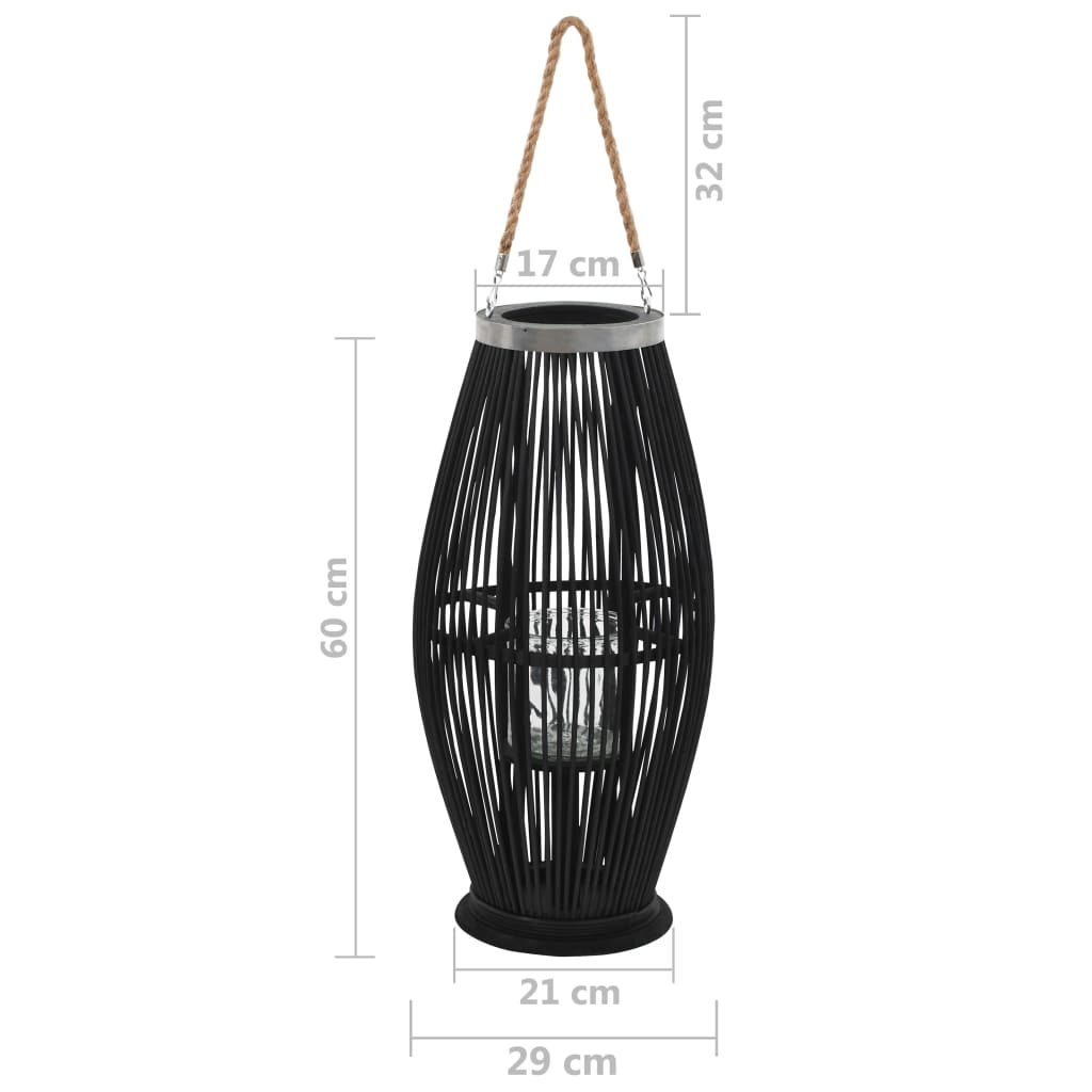 Lantaarnhouder Hangend 60 Cm Bamboe Zwart