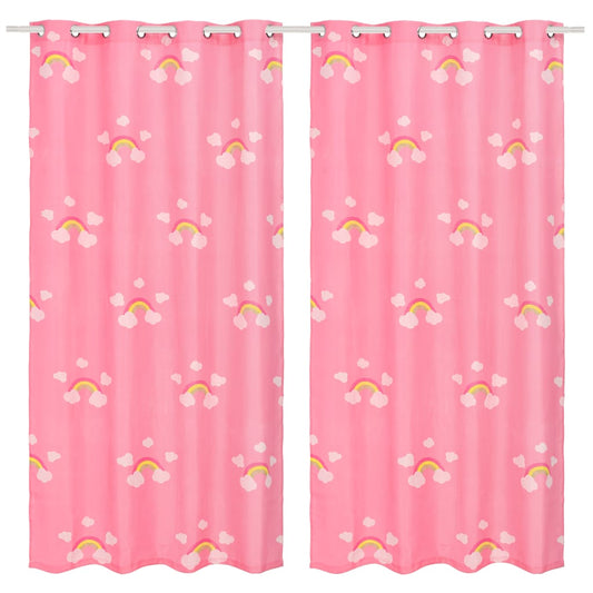 Kindergordijnen Verduisterend 140X240 Cm Regenboog Roze 2 St