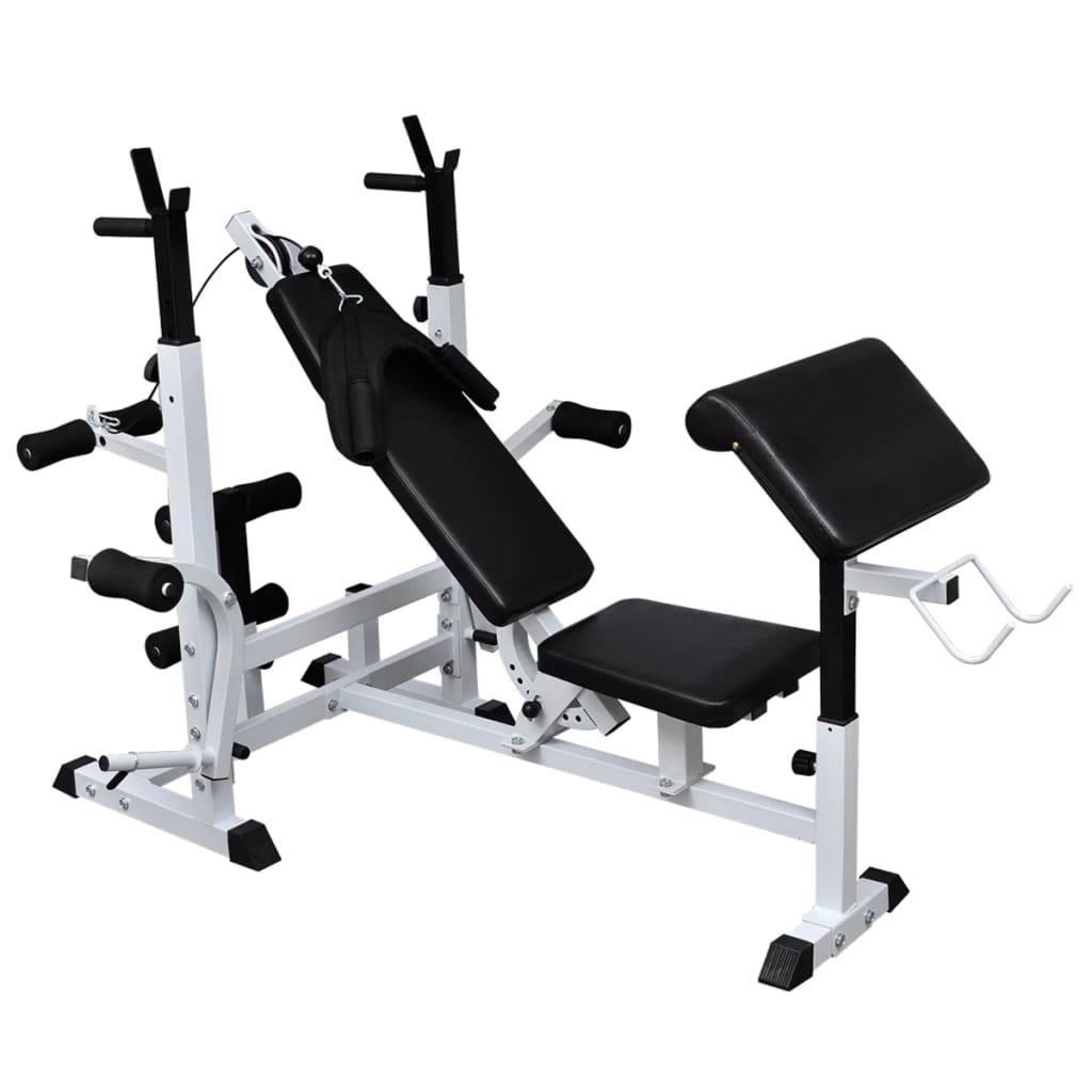 Gewichtenbank Met Gewichtenrek En Halterset 90 Kg