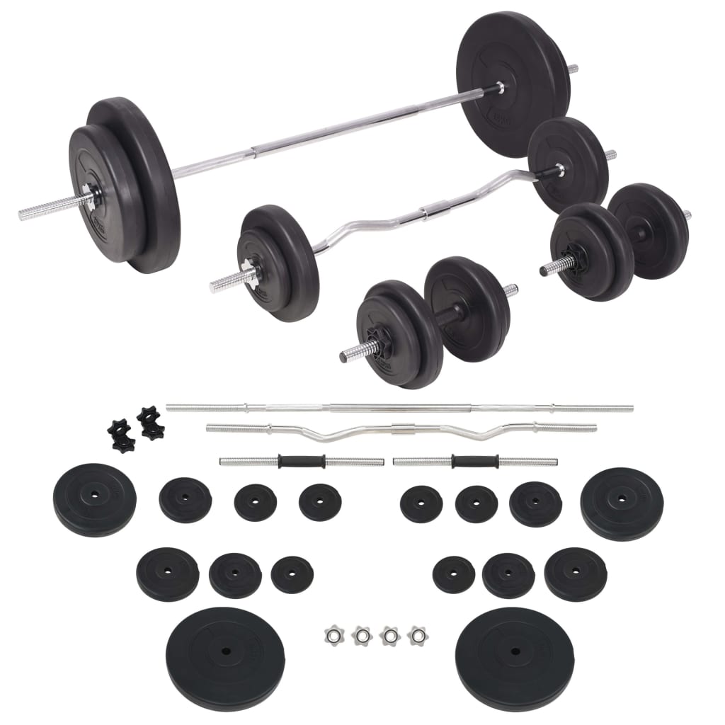 Gewichtenbank Met Gewichtenrek En Halterset 90 Kg