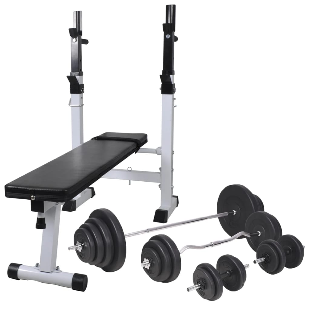 Trainingsbank Met Gewichtenrek En Halterset 120 Kg
