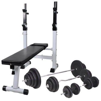 Trainingsbank Met Gewichtenrek En Halterset 120 Kg