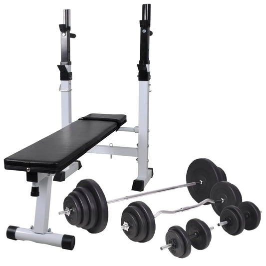 Trainingsbank Met Gewichtenrek En Halterset 120 Kg
