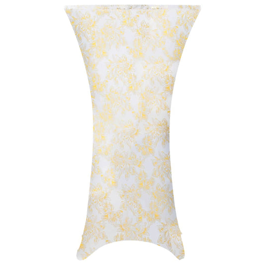 2 St Tafelhoezen Stretch 70 Cm Wit Met Gouden Opdruk
