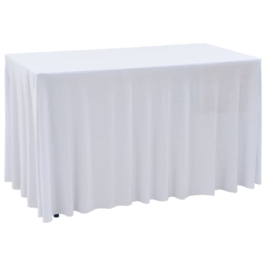2 St Tafelhoezen Stretch Met Rok 183X76X74 Cm Wit