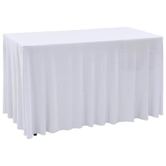 2 St Tafelhoezen Stretch Met Rok 243X76X74 Cm Wit