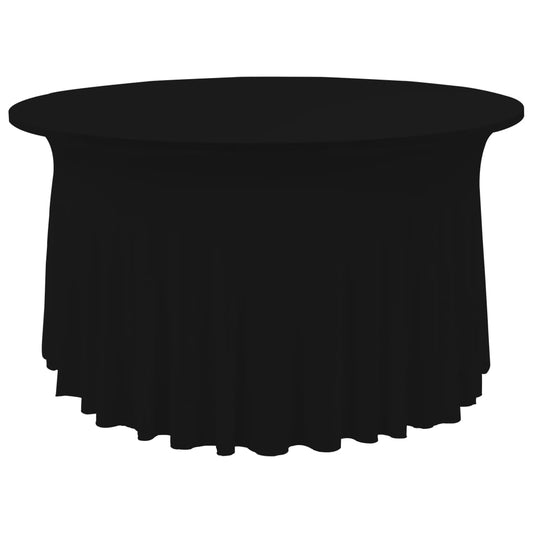 2 St Tafelhoezen Stretch Met Rok Stretch 120X74 Cm Zwart