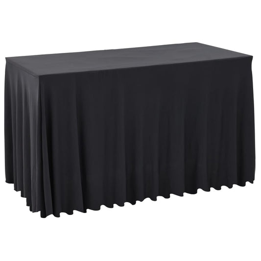 2 St Tafelhoezen Met Rok Stretch 120X60,5X74 Cm Antraciet