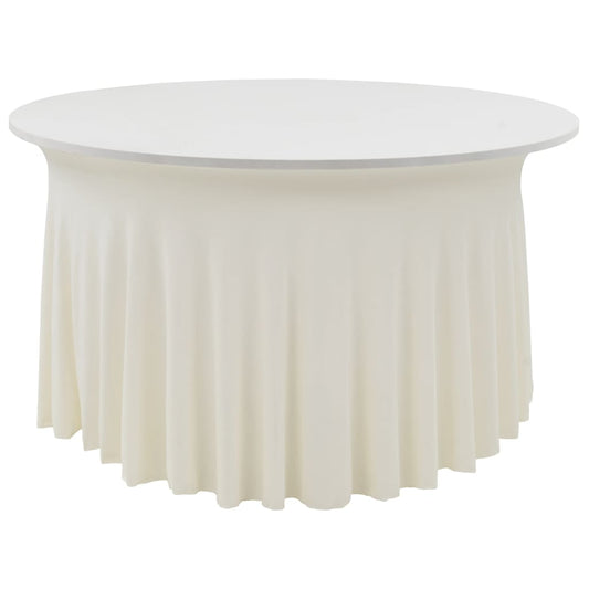2 St Tafelhoezen Stretch Met Rok 150X74 Cm Crème