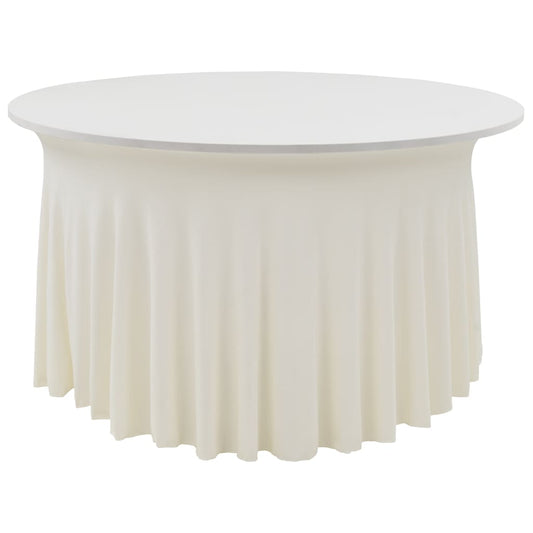 2 St Tafelhoezen Stretch Met Rok 180X74 Cm Crème