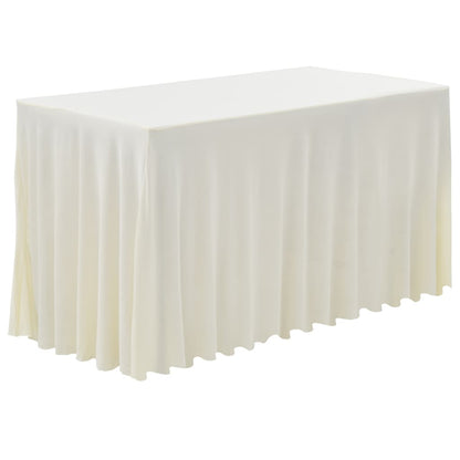 2 St Tafelhoezen Met Rok Stretch 243X76X74 Cm Crème